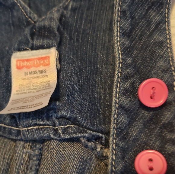 Vintage Overalls Romper with ❤️ heart shapes Pockets 1990s does 70s Denim - Picture 11 of 12